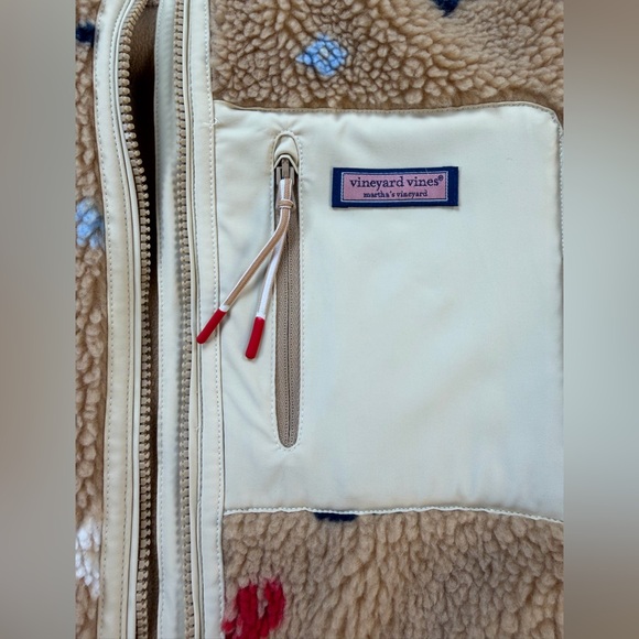 Vineyard Vines Nautical Icons Supershep Teddy Fleece Full Zip Jacket Small - Picture 11 of 12